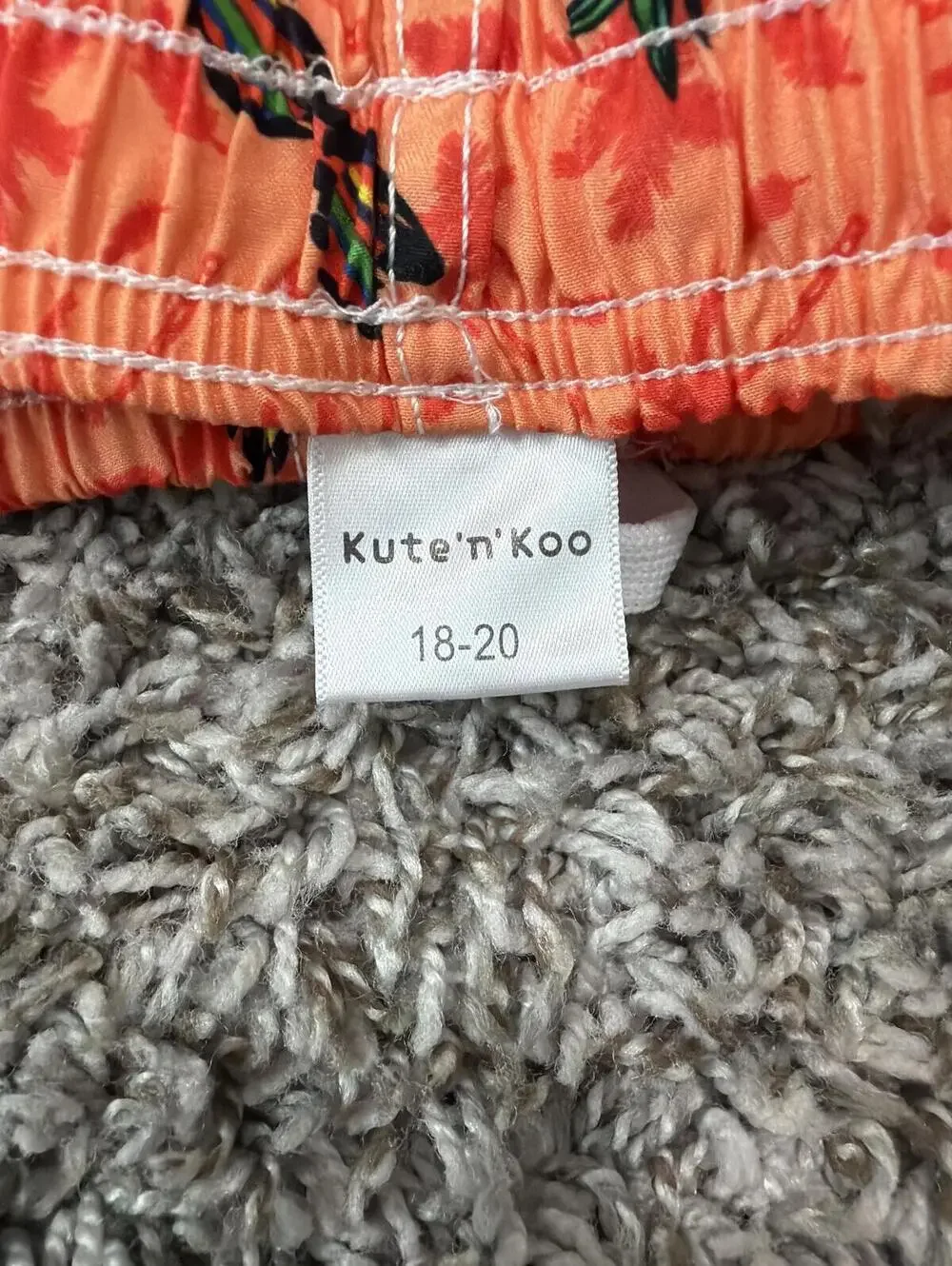 Kute'n'Koo Boys' Swimwear Orange Pineapple Print Shorts - Boys 18/20